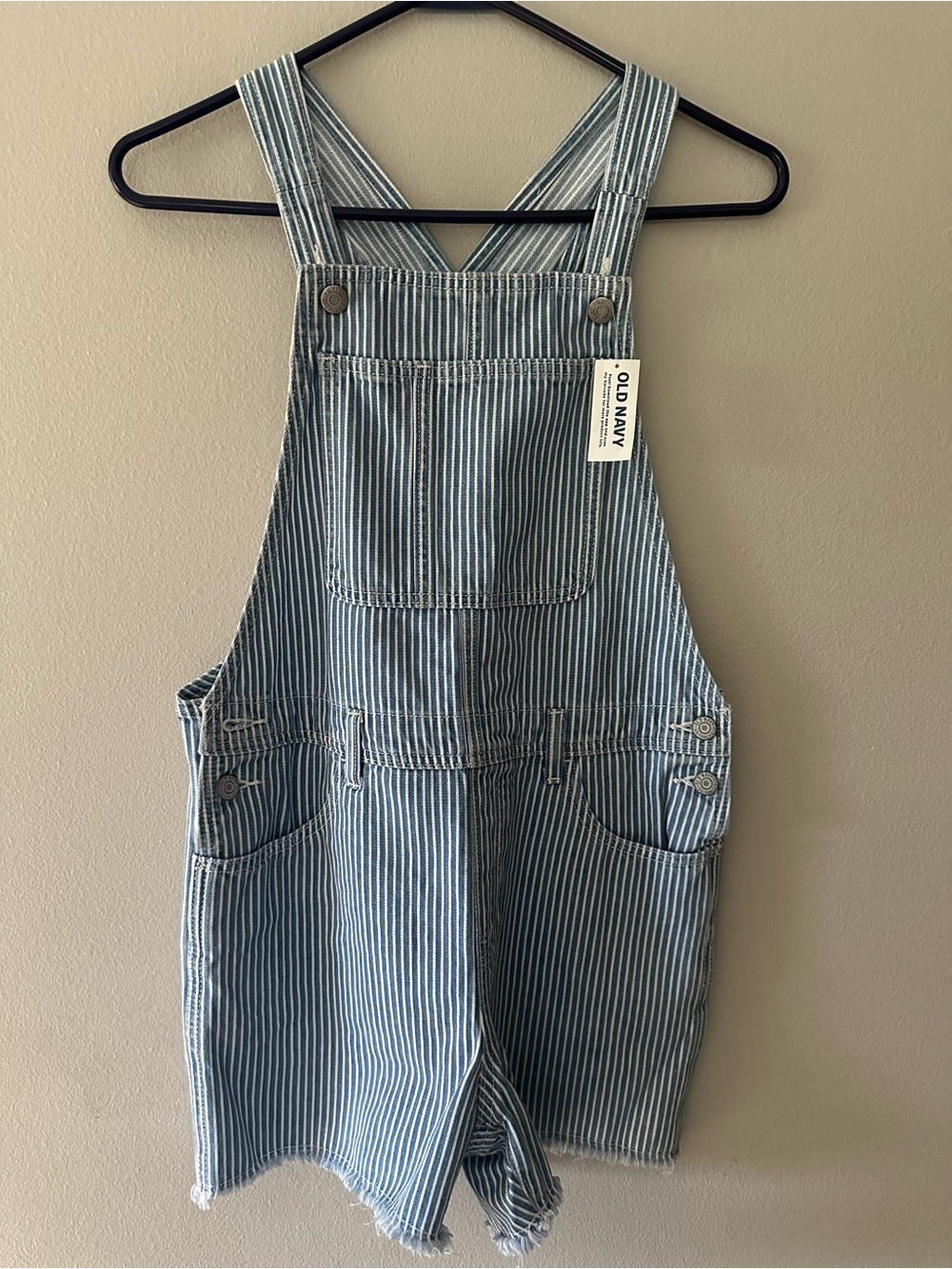 Old Navy Blue and White Striped Kids Overalls